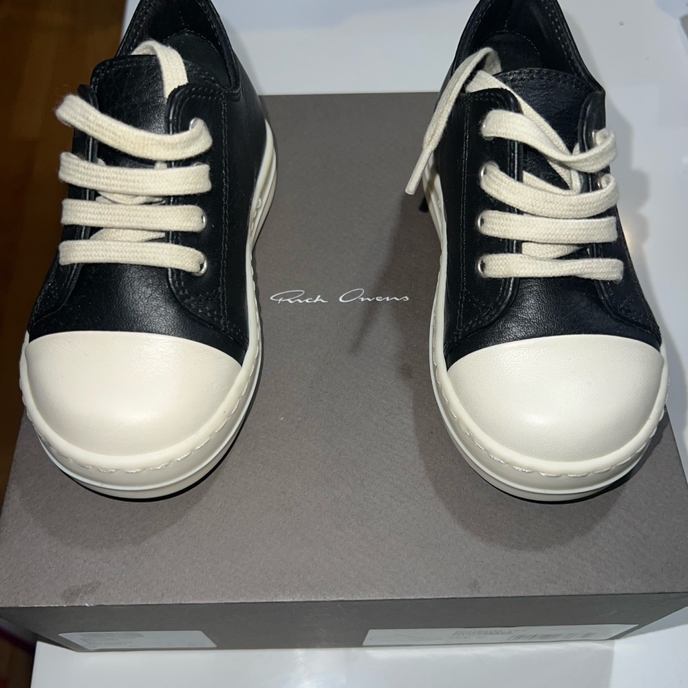 Rick Owens Black and White Sneakers Classic Design